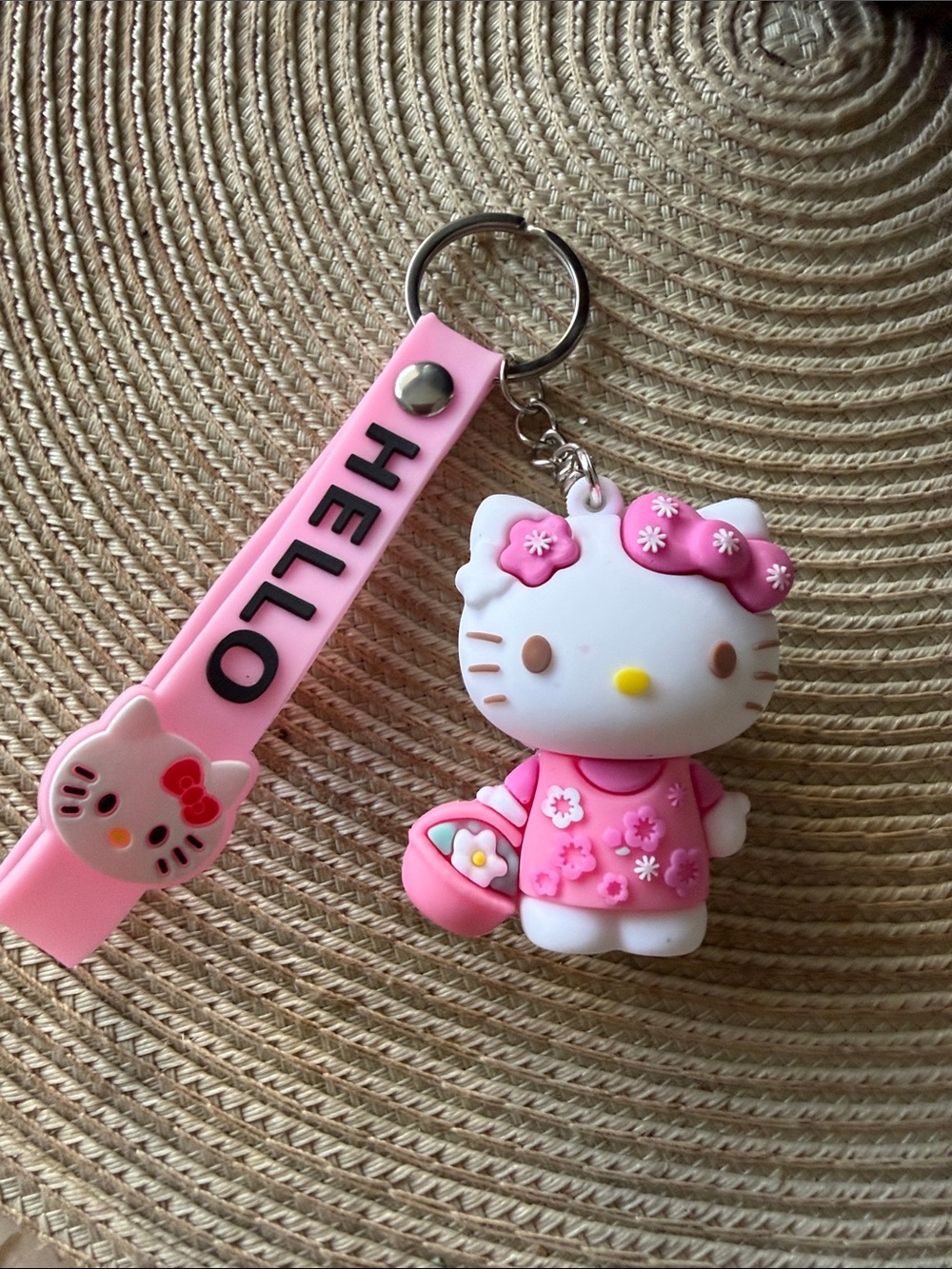 Hello Kitty Pink and White Keychain Charm Set NWOT